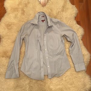 Monogrammed Jennifer Aniston shirt for a movie - talbots wrinkle proof shirt